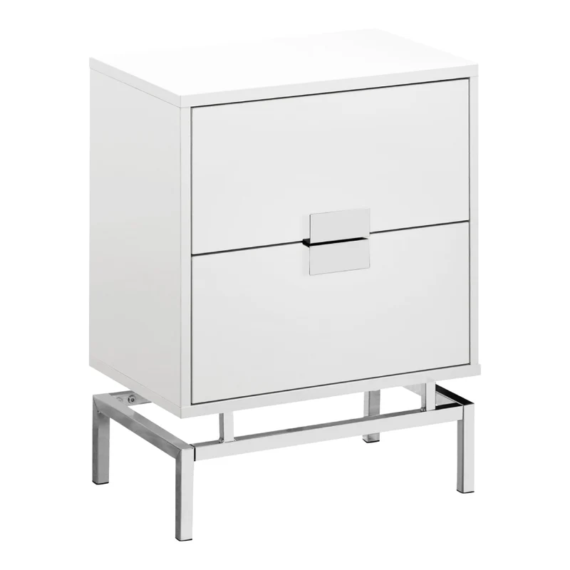 Table d'appoint en MDF/stratifié et métal avec 2 tiroirs - I 3490-3493