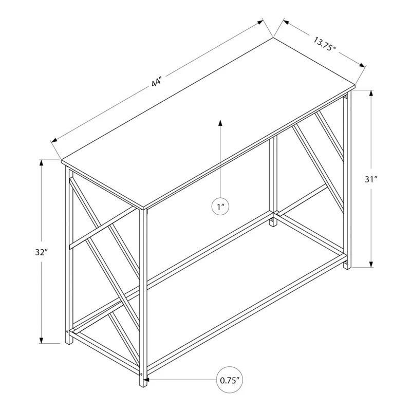Table console en MDF/stratifié et métal noir - I 3532-3533-3534