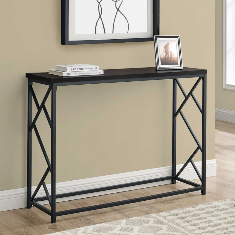 Table console en MDF/stratifié et métal noir - I 3532-3533-3534