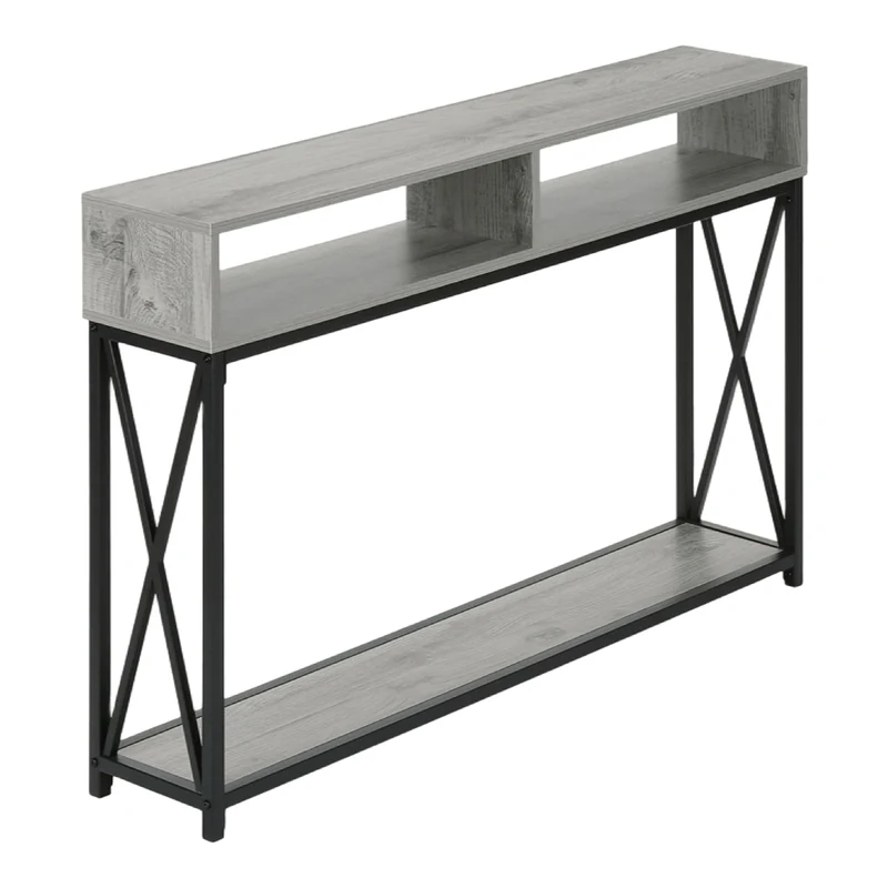 Table console en MDF/stratifié et métal noir - I 3572-3573-3574