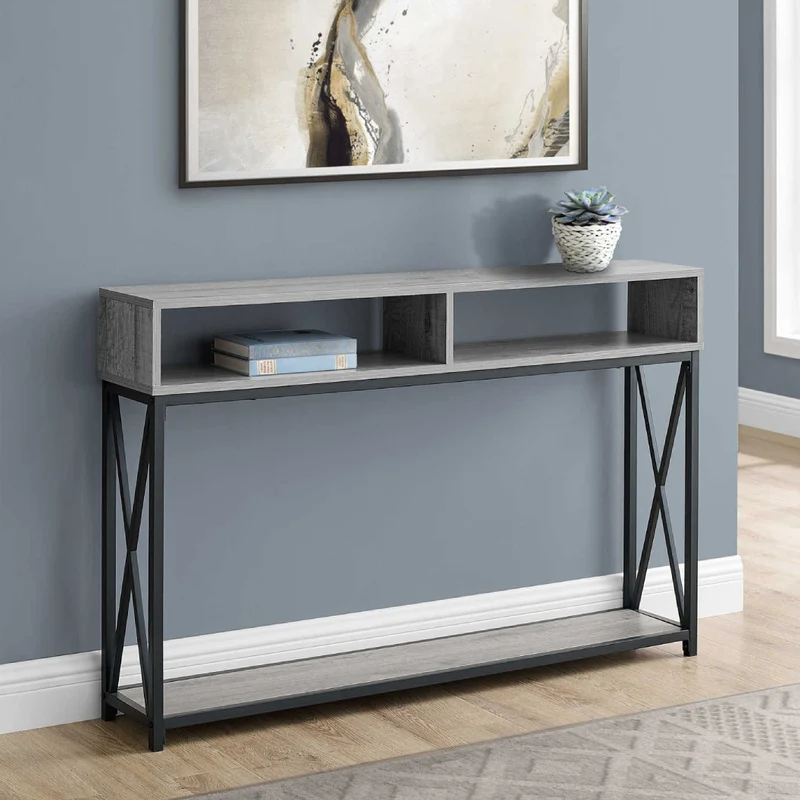 Table console en MDF/stratifié et métal noir - I 3572-3573-3574
