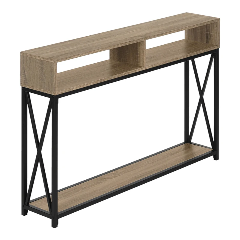Table console en MDF/stratifié et métal noir - I 3572-3573-3574