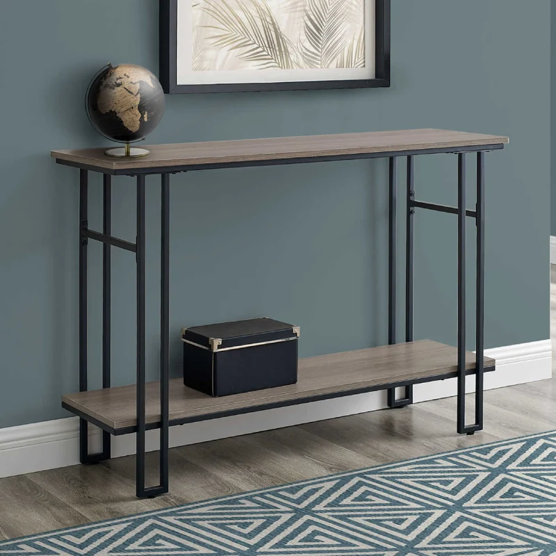 Table console en MDF/stratifié et métal noir - I 3576-3577