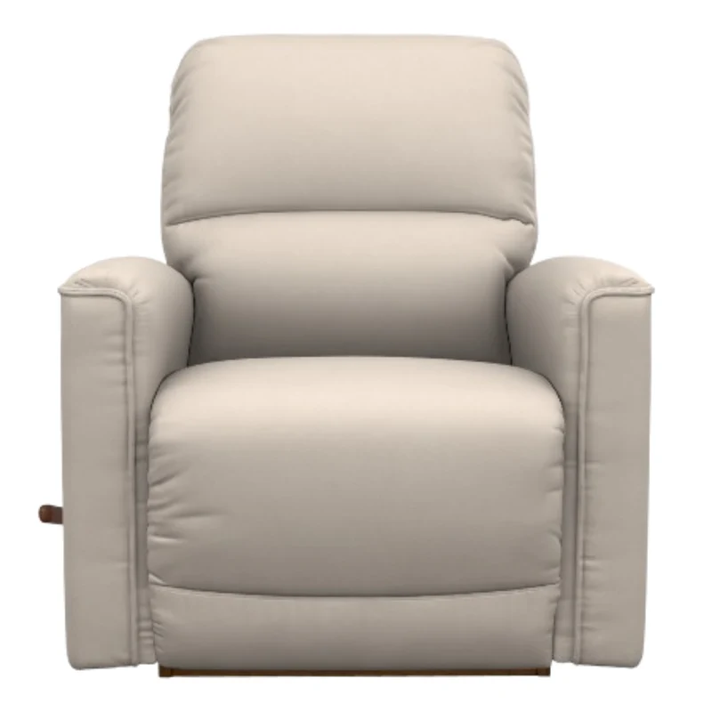 Fauteuil berçant et inclinable en cuir beige - Cade