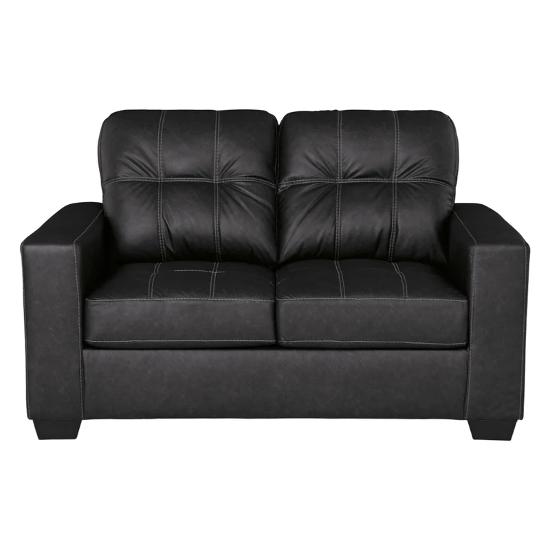 Causeuse aspect cuir noir - Barlin Mills