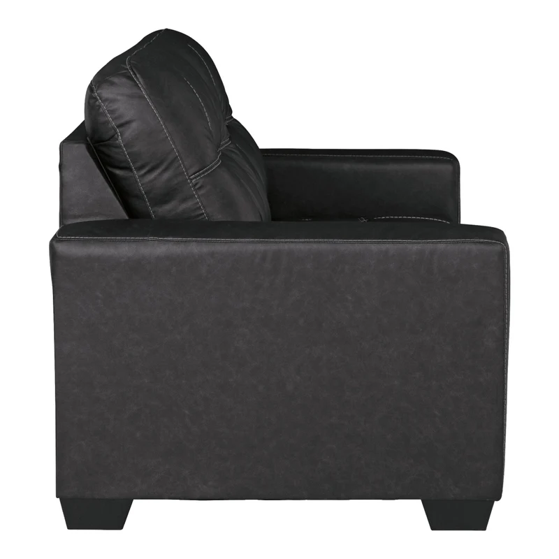 Causeuse aspect cuir noir - Barlin Mills