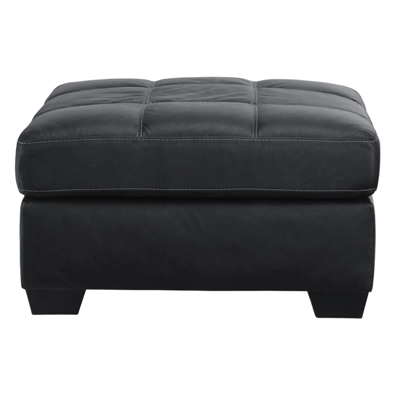 Ottoman surdimensionné aspect cuir noir - Barlin Mills