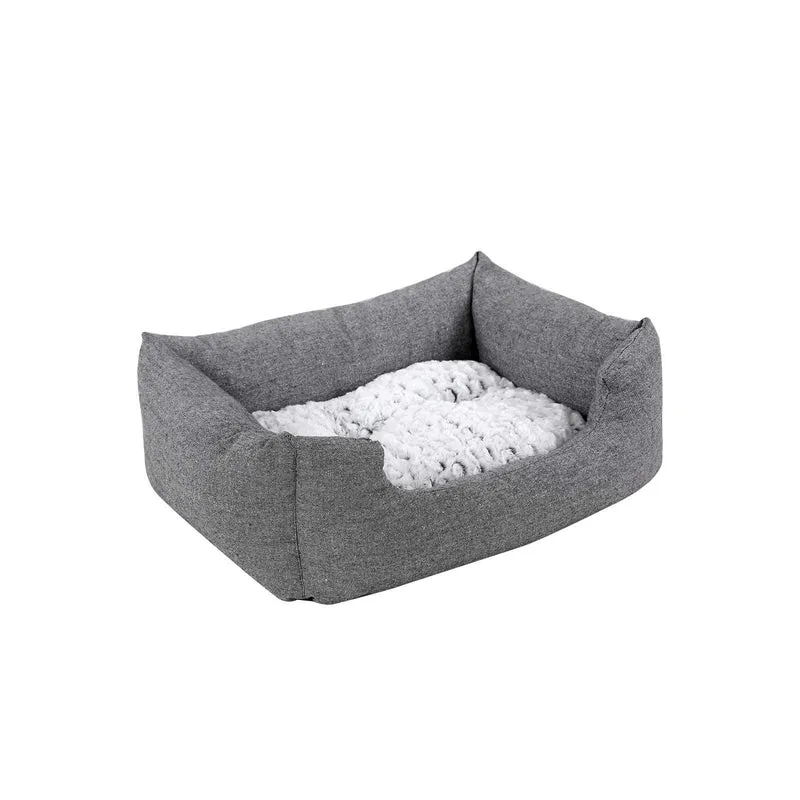 Cama del Perro de la Felpa Gris