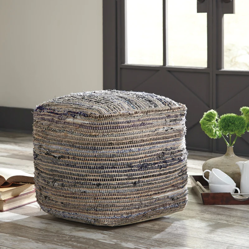 Pouf en tissu denim - Absalom