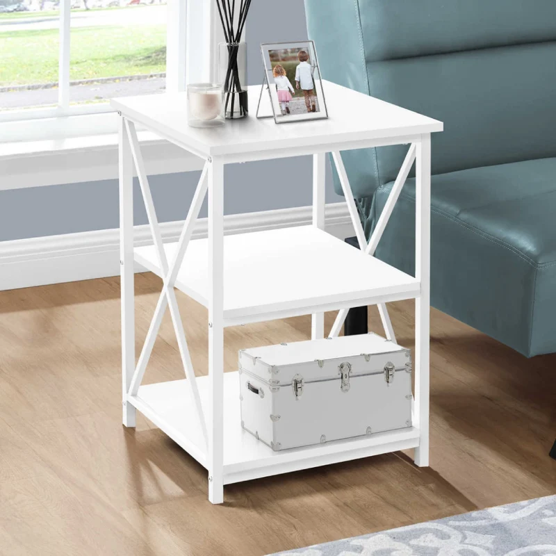 Table d'appoint en MDF/stratifié et métal - I 3596-3597-3599