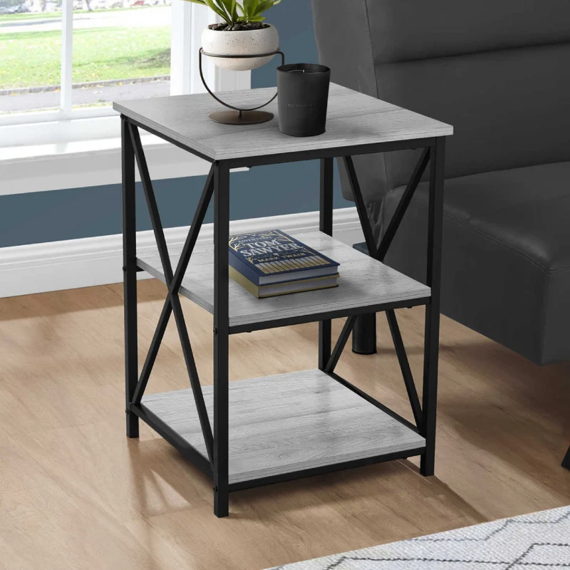 Table d'appoint en MDF/stratifié et métal - I 3596-3597-3599
