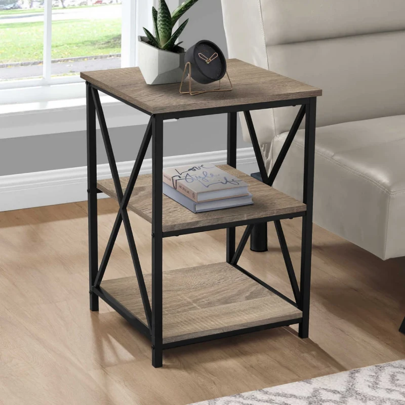 Table d'appoint en MDF/stratifié et métal - I 3596-3597-3599
