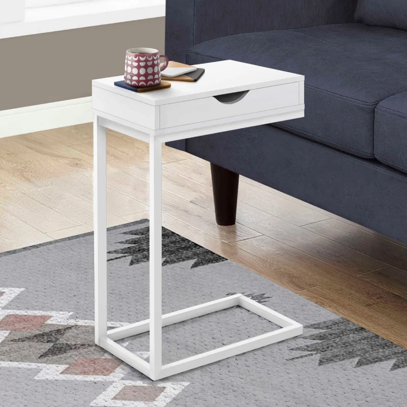 Table d'appoint en MDF/stratifié et métal avec 1 tiroir - I 3600-3601-3602