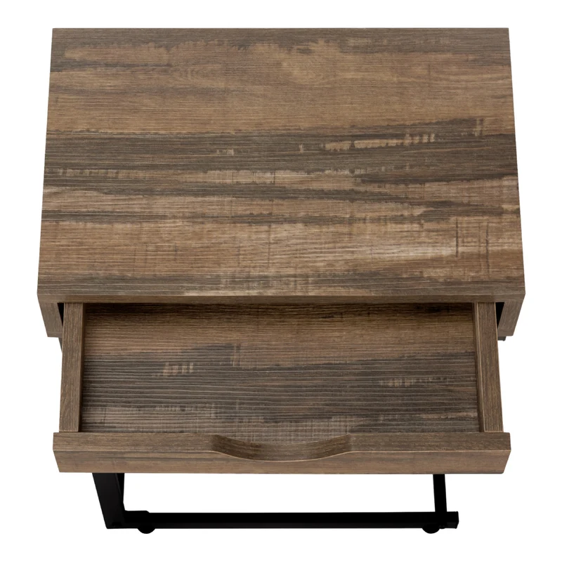 Table d'appoint en MDF/stratifié et métal avec 1 tiroir - I 3600-3601-3602