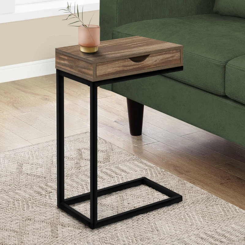 Table d'appoint en MDF/stratifié et métal avec 1 tiroir - I 3600-3601-3602