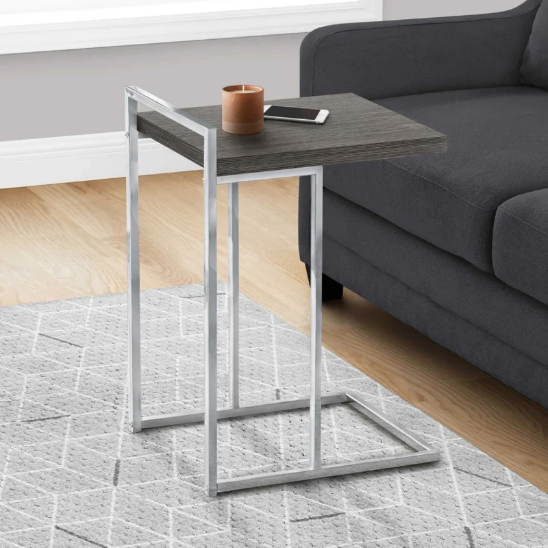 Table d'appoint en MDF/stratifé et métal chromé - I 3636-3640