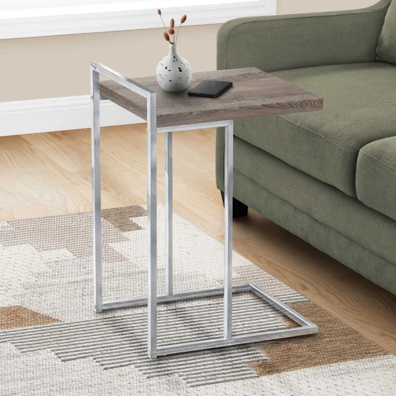 Table d'appoint en MDF/stratifé et métal chromé - I 3636-3640