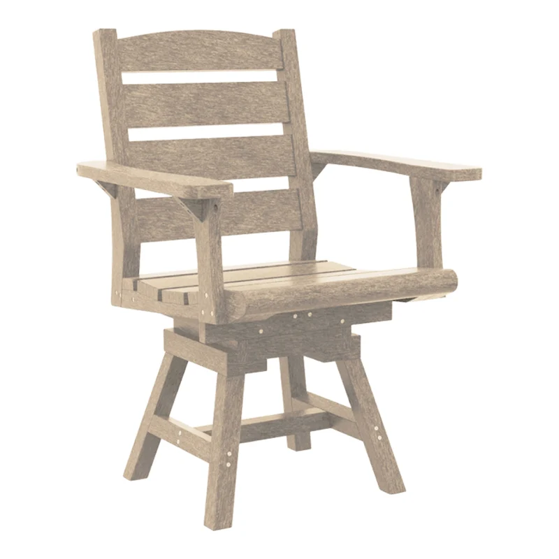 Chaise de salle à manger extérieure pivotante en plastique recyclé - Napa C322