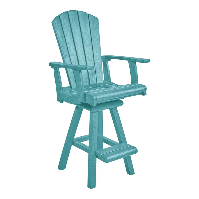 Chaise de salle à manger pub extérieure pivotante en plastique recyclé - C25