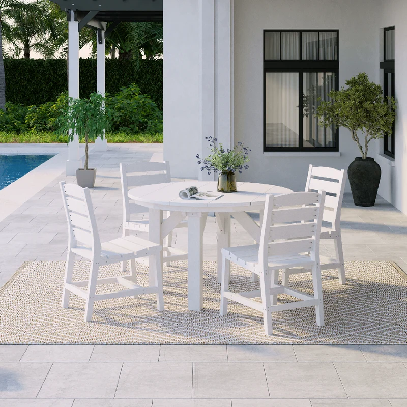 Chaise de salle à manger extérieure en plastique recyclé - Napa C321