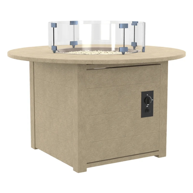 Table extérieure en plastique recyclé avec foyer Crystal Fire Plus - FT02