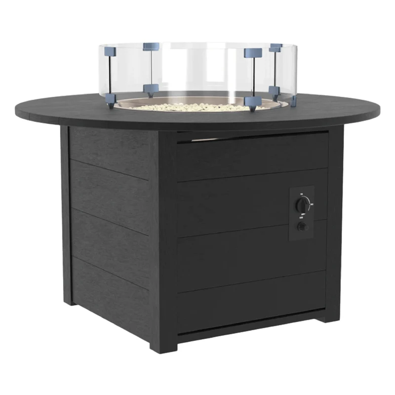 Table extérieure en plastique recyclé avec foyer Crystal Fire Plus - FT02