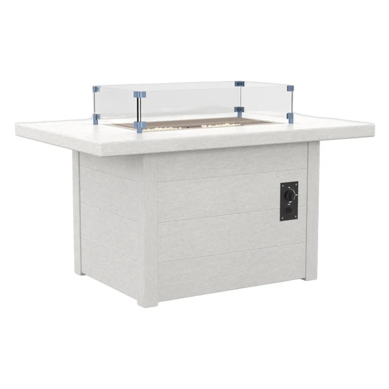 Table extérieure en plastique recyclé avec foyer Crystal Fire Plus - FT01