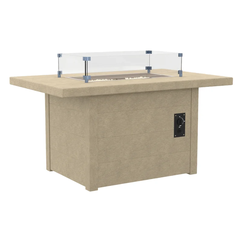 Table extérieure en plastique recyclé avec foyer Crystal Fire Plus - FT01