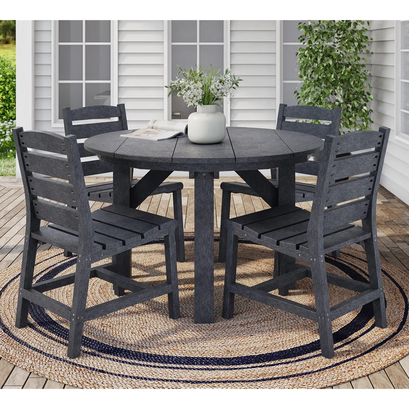 Table à manger extérieure en plastique recyclé - T05