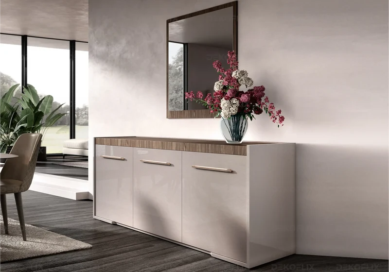 Miroir mural cadre bois noyer design - Nora