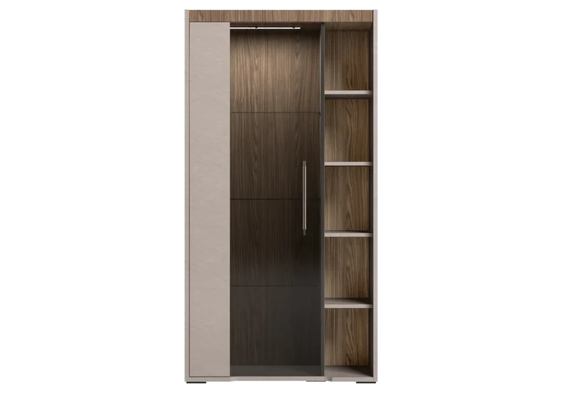 Vitrine 2 portes avec éclairage LED bois corde - Nora