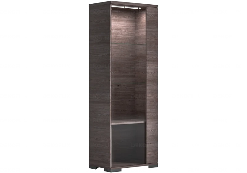 Vitrine 1 ou 2 portes avec éclairage LED orme - Viola