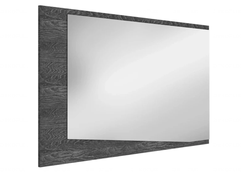 Miroir mural asymétrique bouleau gris laqué design - Sarah