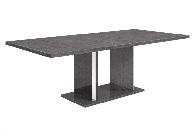Table à manger extensible bouleau gris laqué - Sarah
