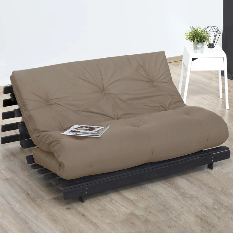 Matelas futon latex et fibres - Taupe - 90 x 190 cm
