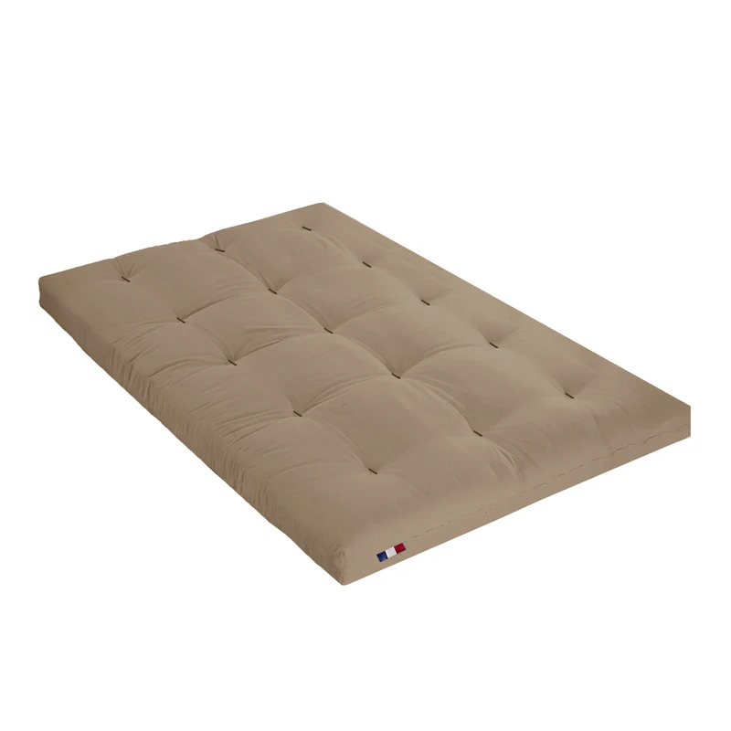 Matelas futon latex et fibres - Taupe - 90 x 190 cm
