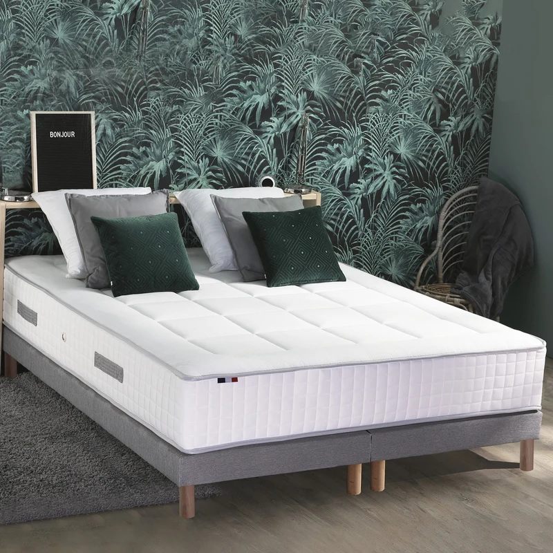 Ensemble matelas 30cm 180x200 cm Ressorts 7 zones + sommier FABRICATION FRANCAISE