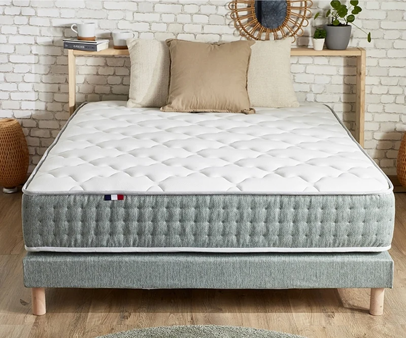 Matelas Ressort 26 cm 7 zones Face Hiver/Eté 140x190 Fabriqué en France