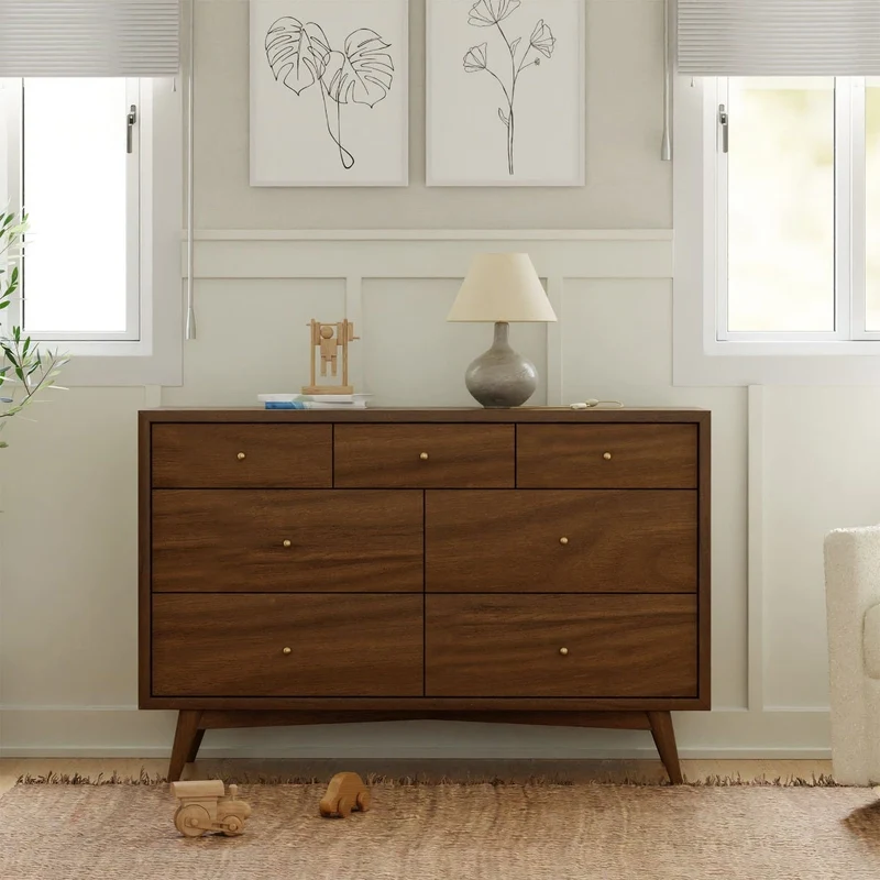 Commode 7 Tiroirs Palma - Noyer Naturel