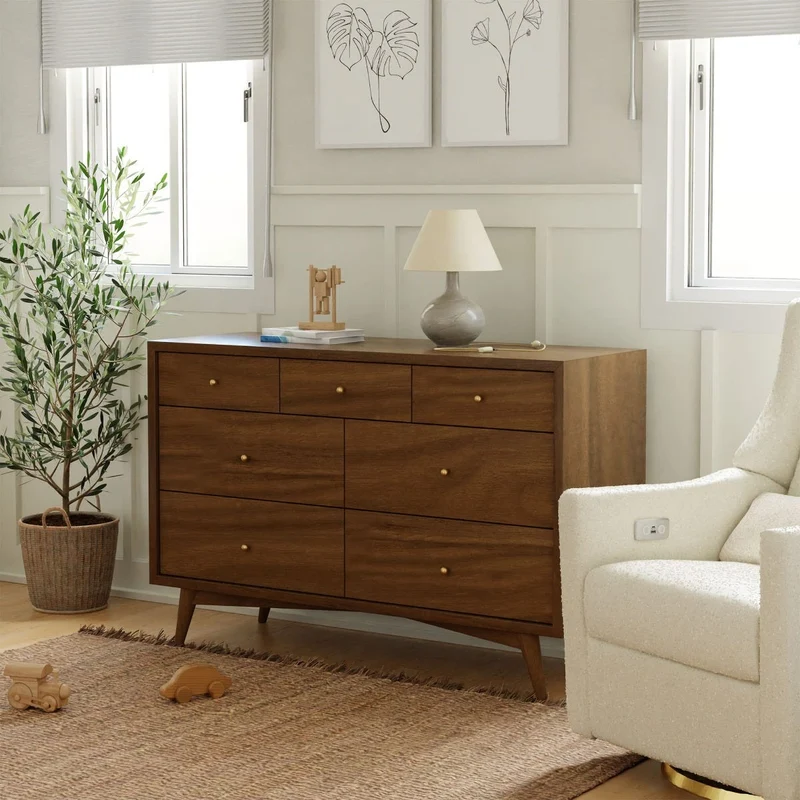 Commode 7 Tiroirs Palma - Noyer Naturel