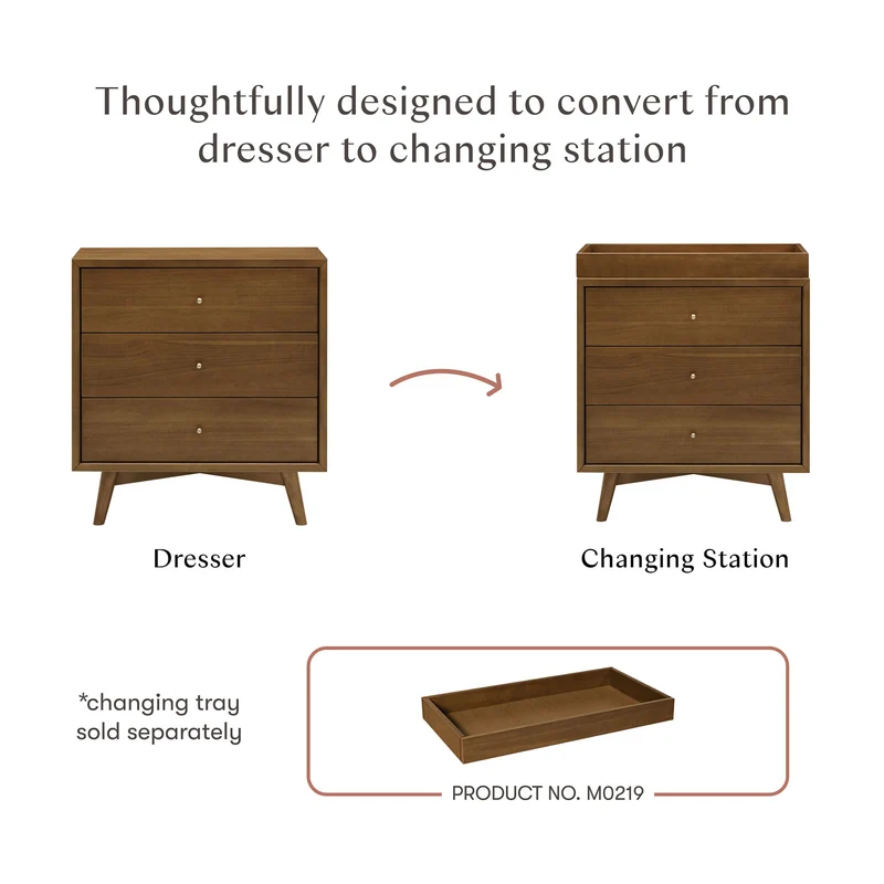 Commode 3 Tiroirs Palma - Noyer naturel