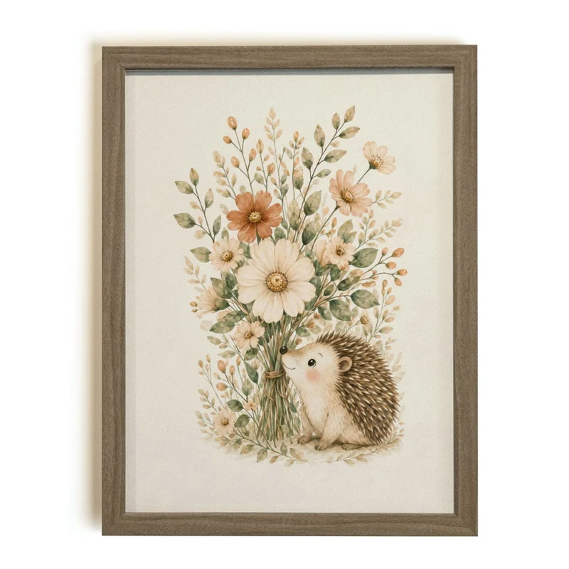 Cadre Hérisson & Fleurs