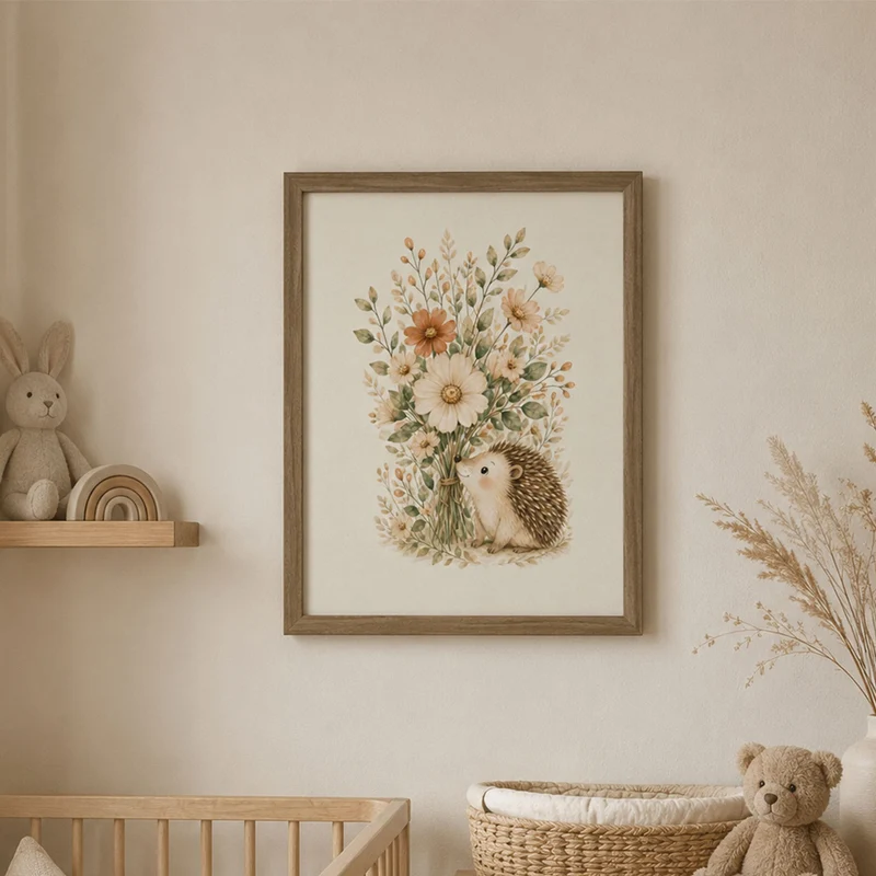Cadre Hérisson & Fleurs