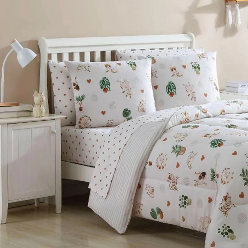 Ensemble Draps Lit Double - Coeurs