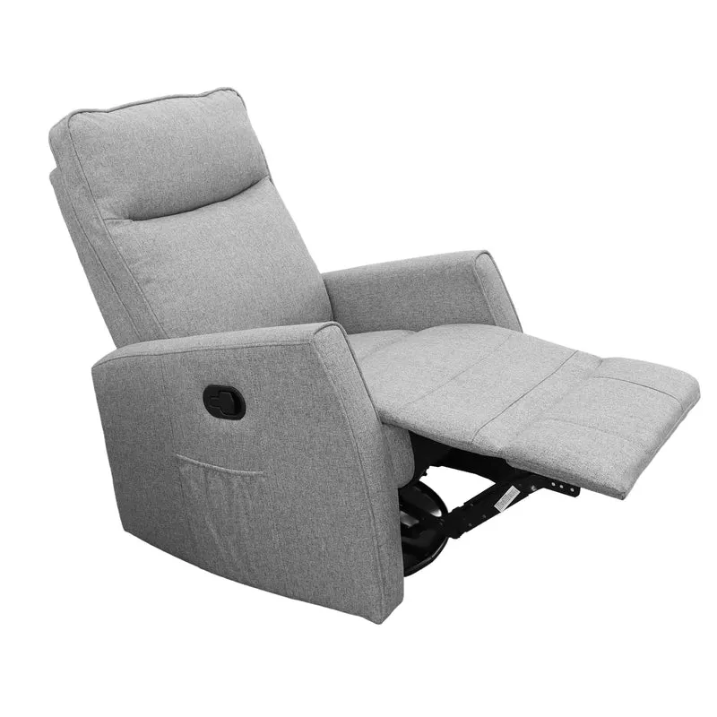 Fauteuil Berçant Pivotant et Inclinable - Tweed Gris