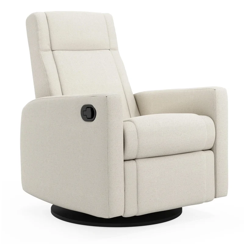 Fauteuil Berçant et Pivotant Nelly - Henequen (Tissu anti-tache)