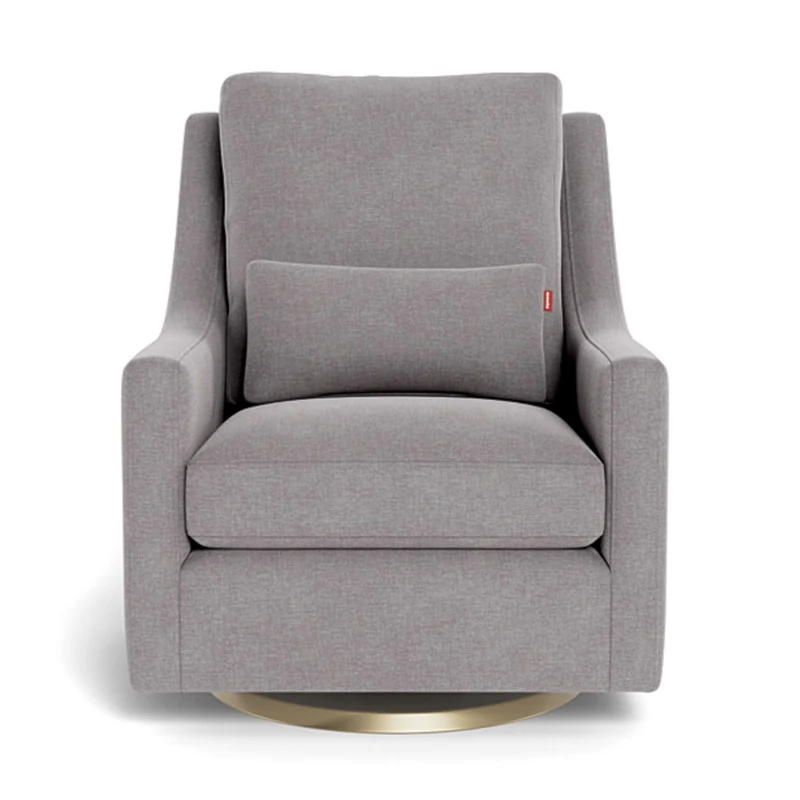 Fauteuil Berçant et Pivotant Vera - Pebble Gris / Or