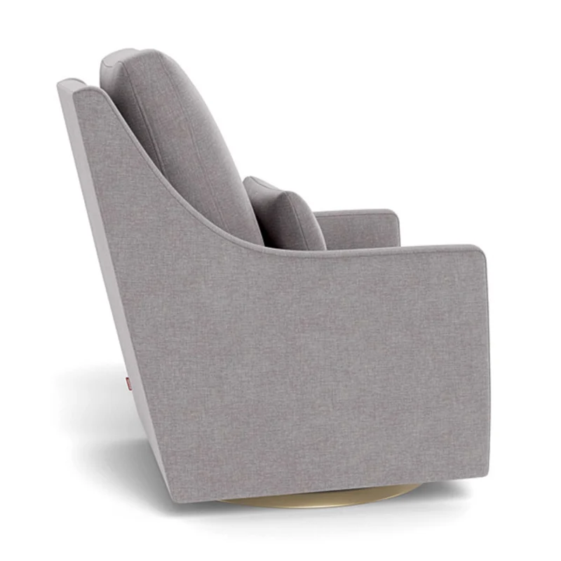 Fauteuil Berçant et Pivotant Vera - Pebble Gris / Or
