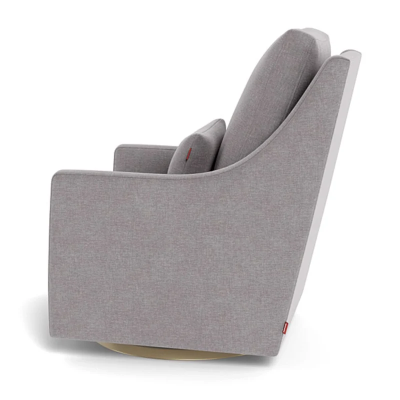 Fauteuil Berçant et Pivotant Vera - Pebble Gris / Or