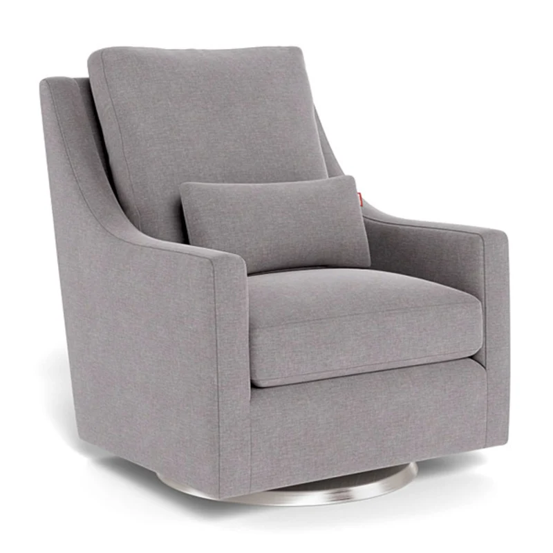 Fauteuil Berçant et Pivotant Vera - Pebble Gris / Argent